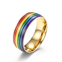 Titanium Steel Finger Ring, epoxy gel, fashion jewelry 