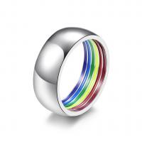 Titanium Steel Finger Ring, polished, fashion jewelry, silver color 