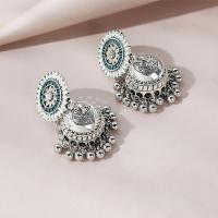 Enamel Zinc Alloy Drop Earring, silver color plated, for woman 