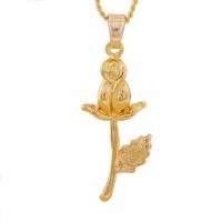 Brass Flower Pendants, Rose, fashion jewelry, gold 