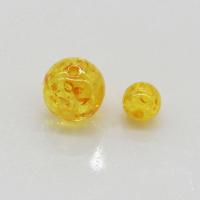 Imitation Amber Resin Beads, Round, synthetic, DIY golden yellow 