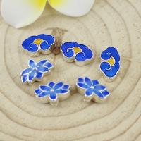 Cloisonne Beads, Lotus, handmade, DIY blue 