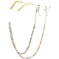 Quartz Glasses Chain, with Seedbead & Shell, plated, anti-skidding & glass pattern design & Unisex, mixed colors, 770mm 