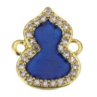 Cubic Zirconia Micro Pave Brass Connector, Calabash, plated, fashion jewelry & DIY & for woman & with cubic zirconia, blue Approx 1.5mm 
