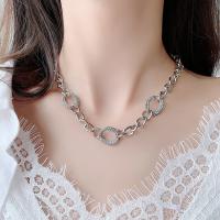 Rhinestone Zinc Alloy Necklace, fashion jewelry & for woman & with rhinestone, 455mm 