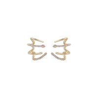 Zinc alliage strass Stud Earring, alliage de zinc, bijoux de mode & pour femme & avec strass Vendu par paire