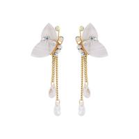 Zinc Alloy Rhinestone Drop Earring, Butterfly, fashion jewelry & for woman & with rhinestone 