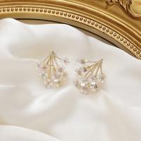 Zinc Alloy Stud Earring, fashion jewelry & for woman 