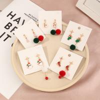 Christmas Earrings, Zinc Alloy, gold color plated & for woman 