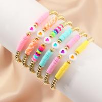 Fashion Zinc Alloy Bracelets, with Polymer Clay, for woman Inch 