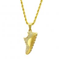 Men Necklace, Zinc Alloy, gold color plated, for man & with rhinestone 