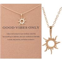 Zinc Alloy Necklace, Sun, fashion jewelry 45+5cm 