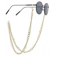 Brass Glasses Chain, plated, anti-skidding & glass pattern design & Unisex, golden, 780mm 