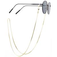Brass Glasses Chain, plated, anti-skidding & glass pattern design & Unisex, golden, 820mm 