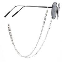 laiton Chaîne de lunettes, Placage, anti-dérapage & conception de modèle de verre & unisexe, argent, 600mm, Vendu par fixé