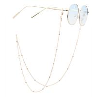 Brass Glasses Chain, plated, anti-skidding & glass pattern design & Unisex, rose gold color, 780mm 
