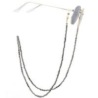 Brass Glasses Chain, with Seedbead & Hematite, plated, anti-skidding & glass pattern design & Unisex, golden, 760mm 