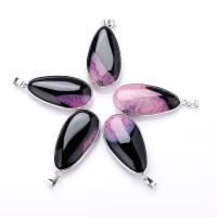 Gemstone Jewelry Pendant, Natural Stone, Teardrop, polished & DIY 55mm 