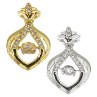 Brass Slide Charm, plated, fashion jewelry & for woman & with cubic zirconia Approx 