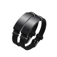 Titan Edelstahl Armband / Armreif, Silikon, mit Edelstahl, Modeschmuck & unisex & verschiedene Stile für Wahl, 10x3mm, verkauft von Strang