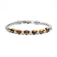 Stainless Steel Bracelet, with Gemstone, with 0.78inch extender chain, plated & Unisex & adjustable, 6mm Approx 7.4 Inch 
