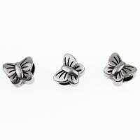 Stainless Steel Large Hole Beads, Butterfly, anoint, 8mm Approx 4mm 