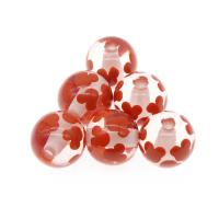 Acryl Schmuck Perlen, rund, unterschiedliche Farbe und Muster für die Wahl & DIY, keine, 18mm, Bohrung:ca. 3mm, 100PCs/Tasche, verkauft von Tasche