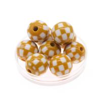 Zweifarbige Acryl Perlen, rund, unterschiedliche Farbe und Muster für die Wahl & DIY, keine, 15mm, Bohrung:ca. 3mm, 100PCs/Tasche, verkauft von Tasche