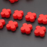 Frosted Acrylic Beads, Four Leaf Clover, DIY, red, 18mm Approx 3mm 