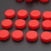 Frosted Acrylic Beads, Flat Round, DIY, red, 19mm Approx 2mm 