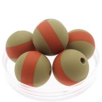 Zweifarbige Acryl Perlen, rund, unterschiedliche Farbe und Muster für die Wahl & DIY, keine, 17mm, Bohrung:ca. 3mm, 100PCs/Tasche, verkauft von Tasche