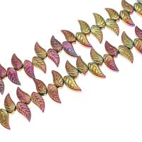 Fashion Crystal Beads, Leaf, plated & DIY 17*8*5mm Approx 1mm 