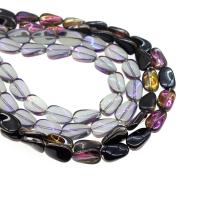 Perles de cristal de torsion, ellipse, Placage, différentes couleurs et motifs pour le choix & DIY, plus de couleurs à choisir, 13*8*3mm Environ 1mm, Vendu par brin