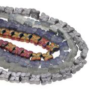 Blume-Kristall-Perlen, Kristall, plattiert, unterschiedliche Farbe und Muster für die Wahl & DIY, mehrere Farben vorhanden, 9*9*5mm, Bohrung:ca. 1mm, verkauft von Strang