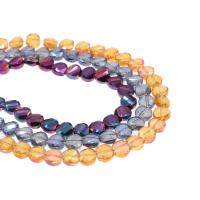 Twist Kristall Perlen, flache Runde, plattiert, unterschiedliche Farbe und Muster für die Wahl & DIY & facettierte, mehrere Farben vorhanden, 7*8*5mm, Bohrung:ca. 1mm, verkauft von Strang