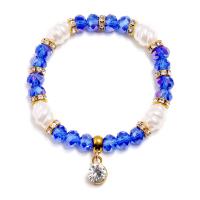 Rhinestone Crystal Bracelets, plated, fashion jewelry & for woman & with rhinestone 17-18CM, Inner Approx 50mm 