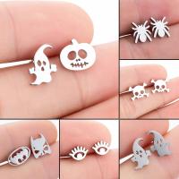 Stainless Steel Stud Earring, plated, fashion jewelry & Halloween Jewelry Gift & for woman 