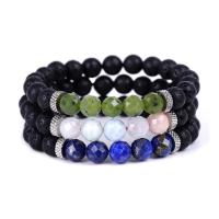 Gemstone Bracelets, Natural Stone, with Stainless Steel, plated, fashion jewelry & for woman 8mm .67 Inch 