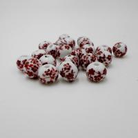 Kunstdruck Porzellan Perlen, rund, plattiert, DIY, keine, 12mm, 300PCs/Tasche, verkauft von Tasche
