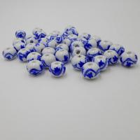 Printing Porcelain Beads, Round, plated, DIY 12mm 