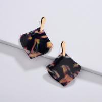 Acrylic Drop Earring, Acetate, Rhombus, plated, vintage & for woman 