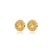 Brass Spacer Beads, sang gold plated & hollow    