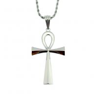 Men Necklace, Zinc Alloy, Cross, silver color plated, for man Inch 