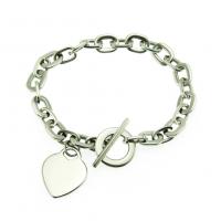 Stainless Steel Charm Bracelet, silver color plated, Unisex, 9mm .66 Inch 