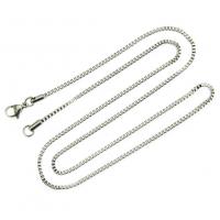 Fashion Stainless Steel Necklace Chain, silver color plated, Unisex, 2mm Inch 