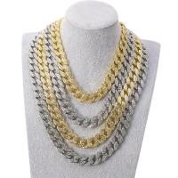 Rhinestone Brass Necklace, plated, fashion jewelry & with rhinestone 
