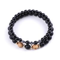Black Agate Bracelets, Black Stone, plated, fashion jewelry & Unisex 