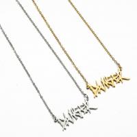 Stainless Steel Jewelry Necklace, Alphabet Letter, plated, fashion jewelry & for woman 