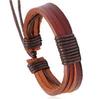 Men Bracelet, PU Leather, plated, Adjustable & fashion jewelry & for man, 12mm 