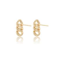 Brass Stud Earring, gold color plated, hollow 